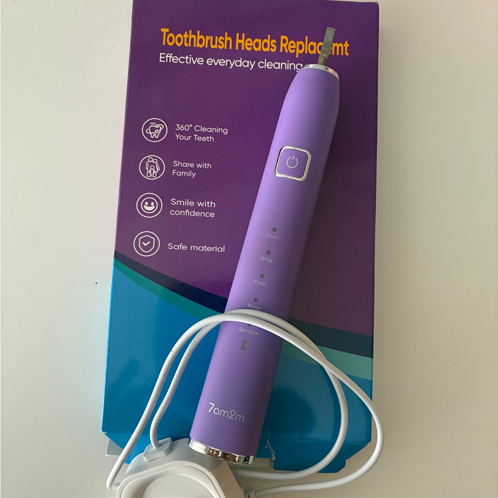 7am2m - Purple Electric Toothbrush With Charger